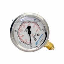 Manômetro glicerina 25 Kg F/ 350 PSI caixa cromada 100.289